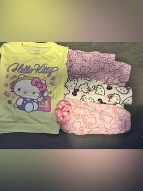 Hello Kitty Girls Bundle Size 4/5 – 4 Pieces + Scrunchie 💖